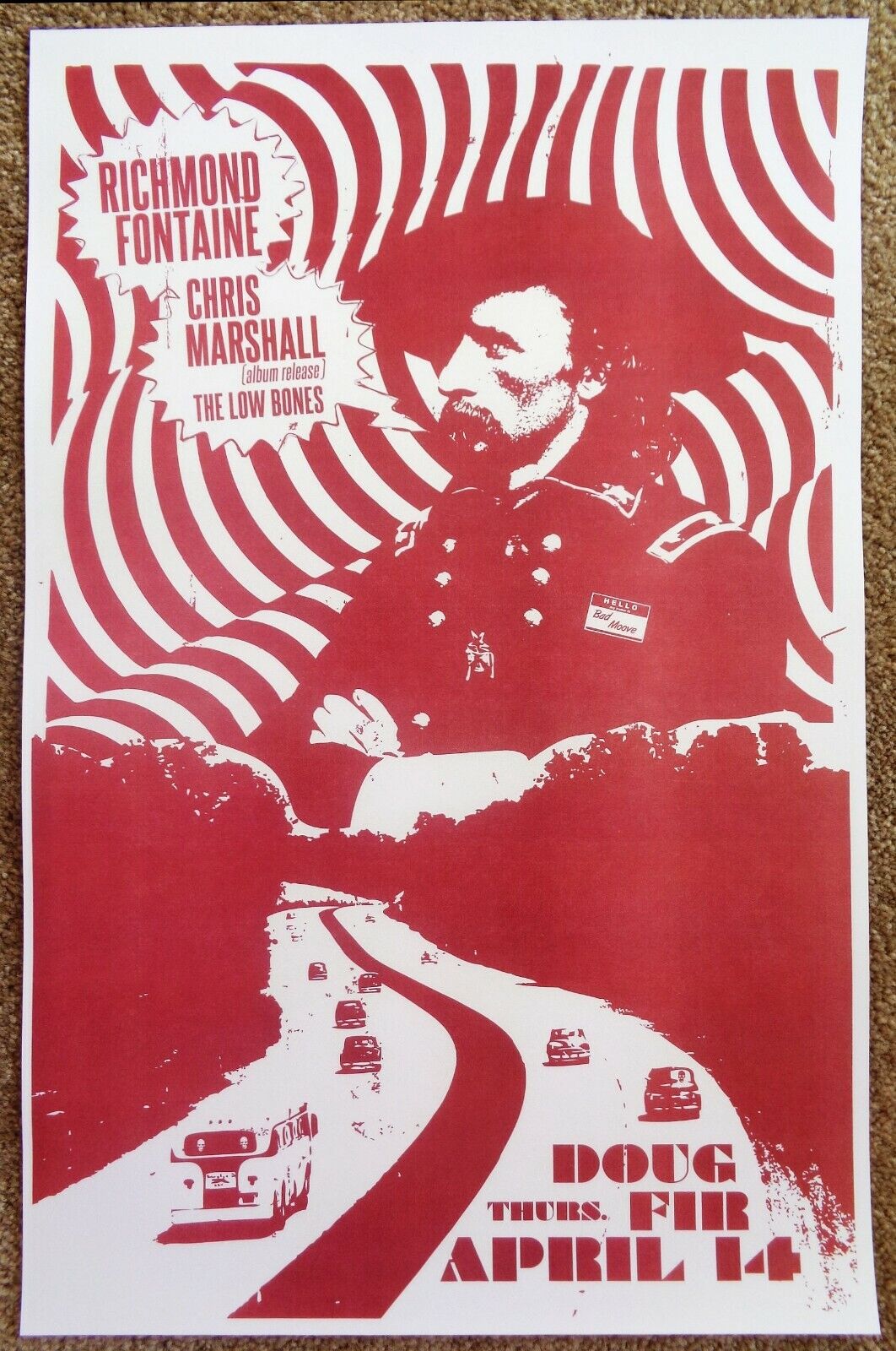 RICHMOND FONTAINE 2011 Gig Concert POSTER Portland Oregon Willy Vlautin