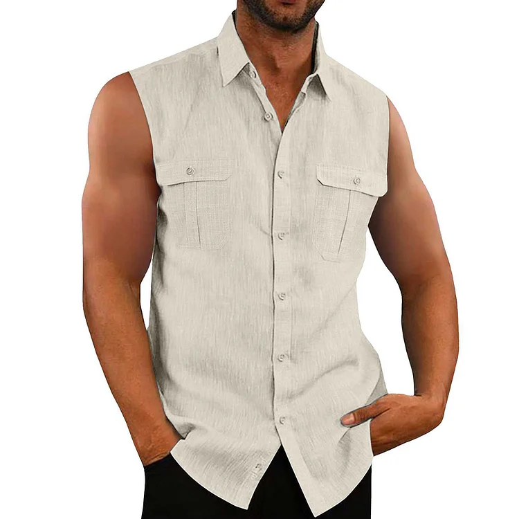 BrosWear Men's Casual Holiday Shirt Vest
