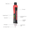 Non-Contact AC Voltage Tester Pen 48V-1000V AC Circuit Detector with LED Flashlight Sound and Light Alarm for Live/Null Wire Judgment