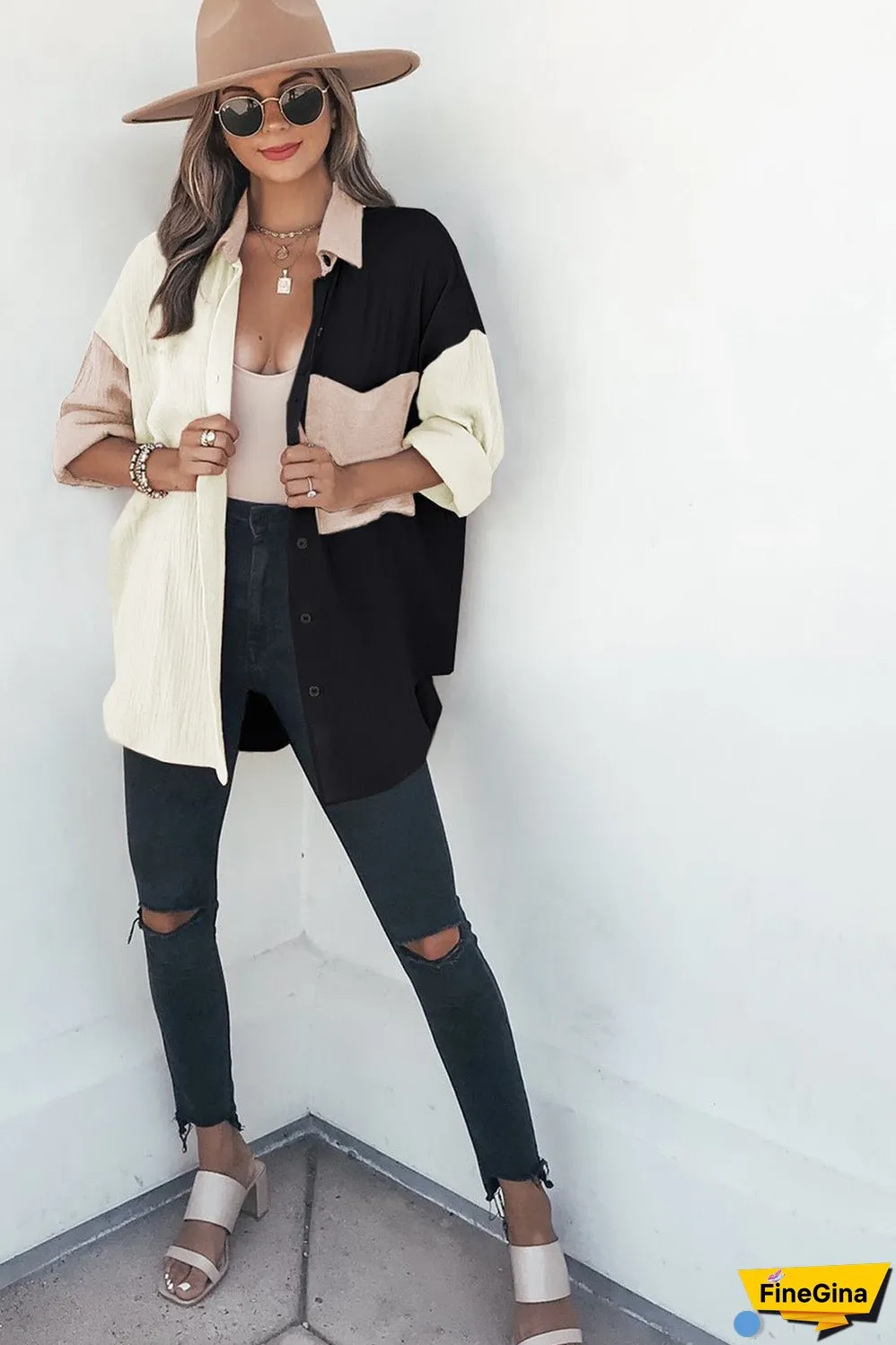 Linen Blend Shirt with Buttons