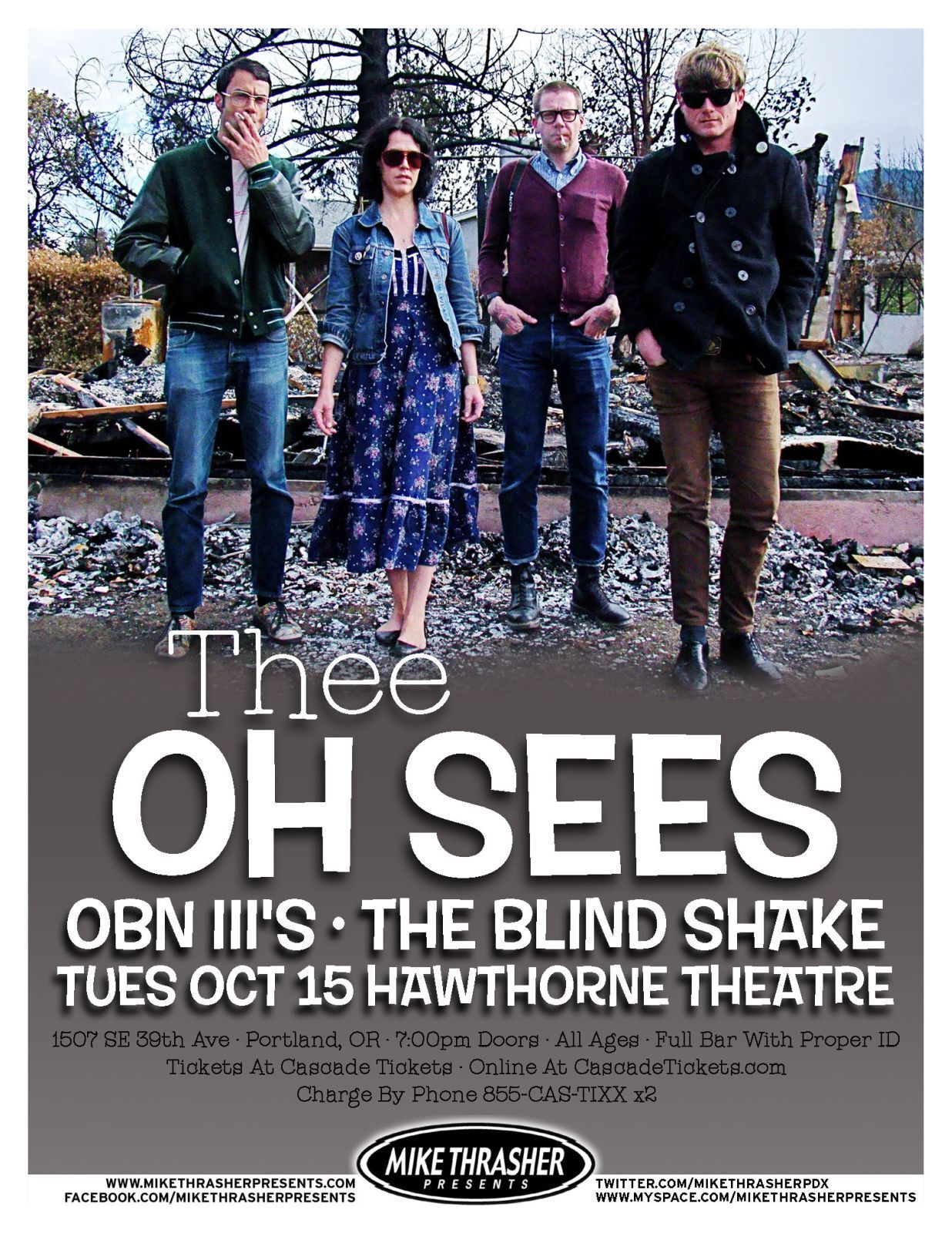 THEE OH SEES 2013 Gig POSTER Portland Oregon Concert