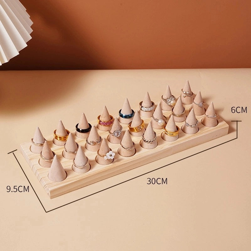 Minimalist Solid Color Solid Wood Jewelry Display
