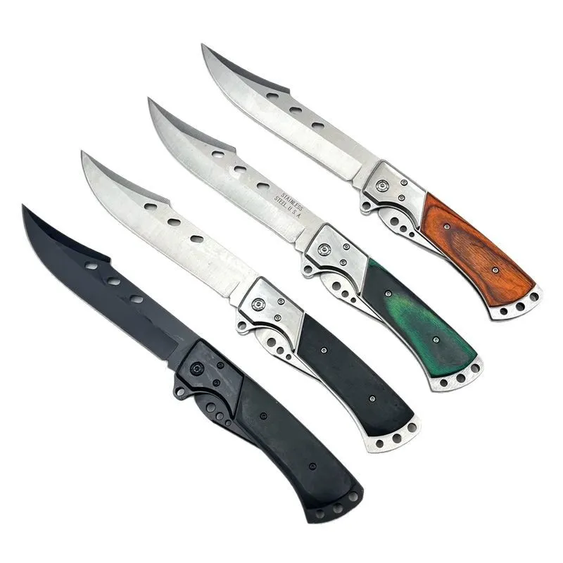 Yangjiang Outdoor Folding Knife Portable Self-Defense Knife Car Survival Knife Camping Tactical Colored Wood Mountaineering Dovetail Knife Wholesale
