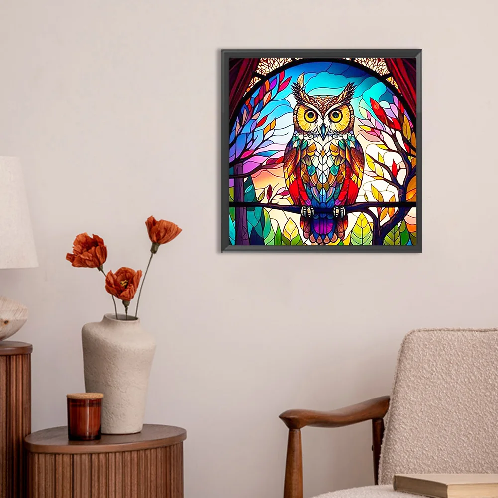 Diamond Painting - Full Round Drill - Owl(Canvas|30*30cm)