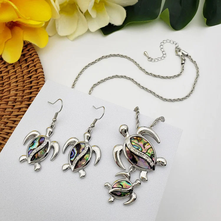 Two-Tone Turtle Jewelry Set