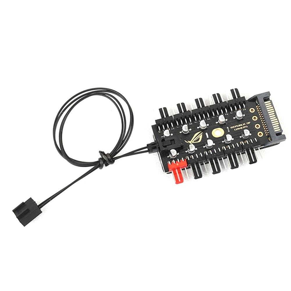 

1 to 10 4 Pin PWM Cooler Fan HUB Splitter Extension PC Speed Control Board, 4d, 501 Original
