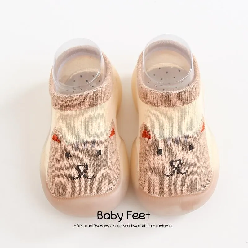 Unisex Baby Shoes First Shoes Toddler First Walkers Boy Soft Sole Rubber Outdoor Baby Shoes Cute Animal Baby Booties Anti-slip