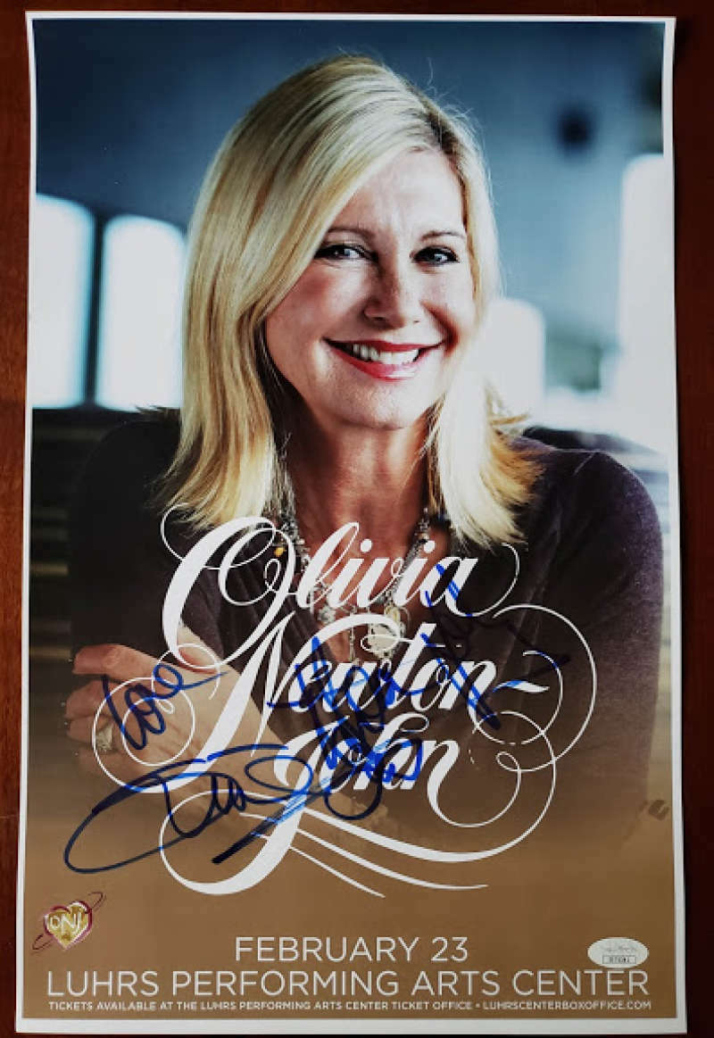 Olivia Newton John Jsa Cert Hand Signed 11x17 Concert Poster Photo Poster painting Autograph