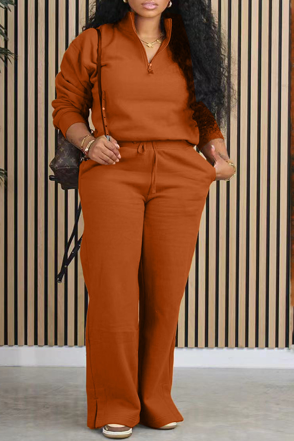 Honey Zip Up Long Sleeve Top and Pants Set main image 1