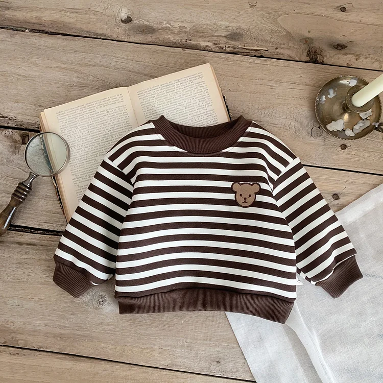 Baby Boy/Girl Bear Print Pullover Long Sleeve Sweatshirt