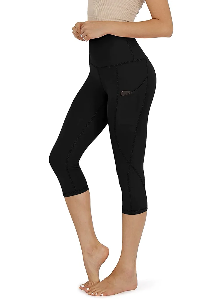 Women's High Waist Side Pockets Capri Yoga Leggings