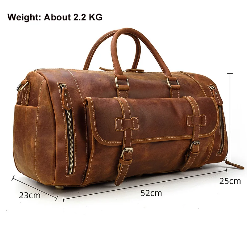 Pongl Selling Leather Travel Bag Vintage Leather Travel Duffle Bag With Shoe Pocket Weekend Bag Men Male travel bag luggage bag