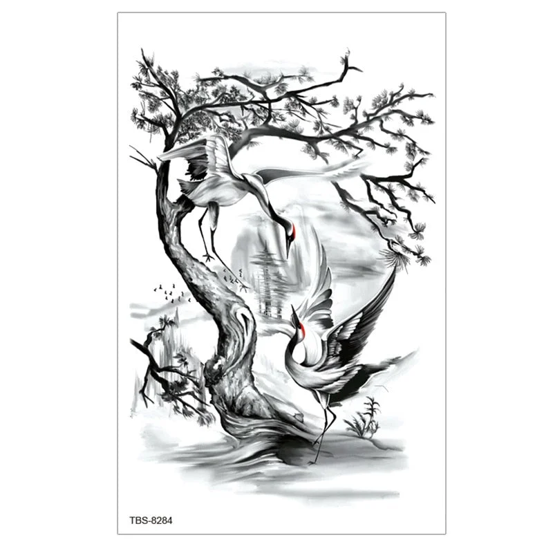 Waterproof Temporary Tattoo Sticker Lion Wolf Tiger Forest Tattoos Girl Mermaid Body Art Arm Fake Sleeve Tatoo Women Men