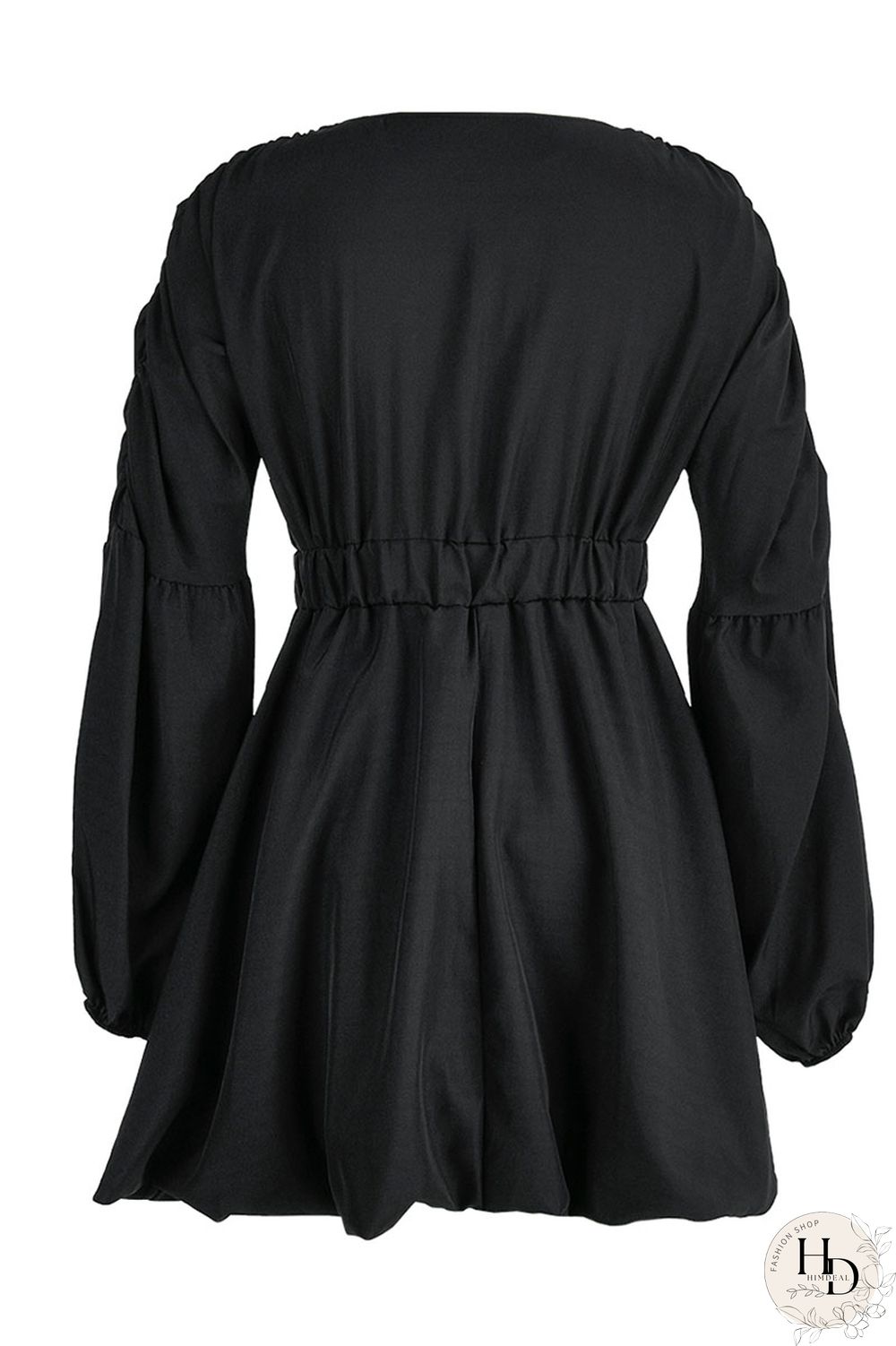 Red Fashion Sweet Solid Patchwork V Neck Lantern Skirt Dresses