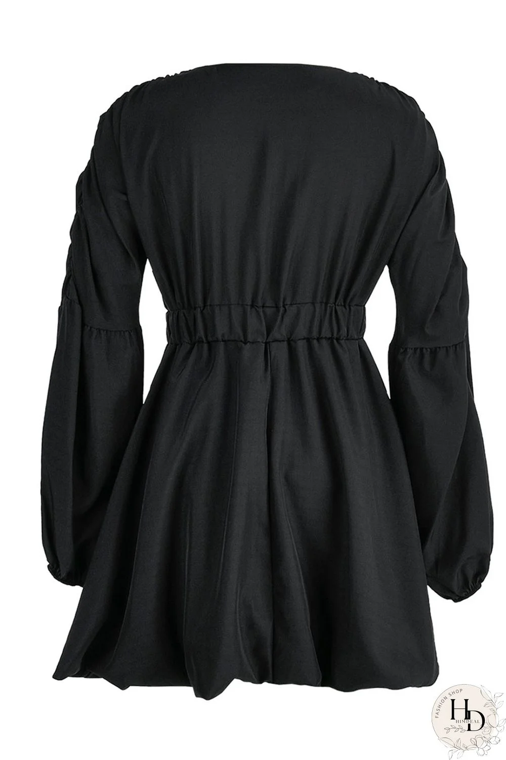 Red Fashion Sweet Solid Patchwork V Neck Lantern Skirt Dresses