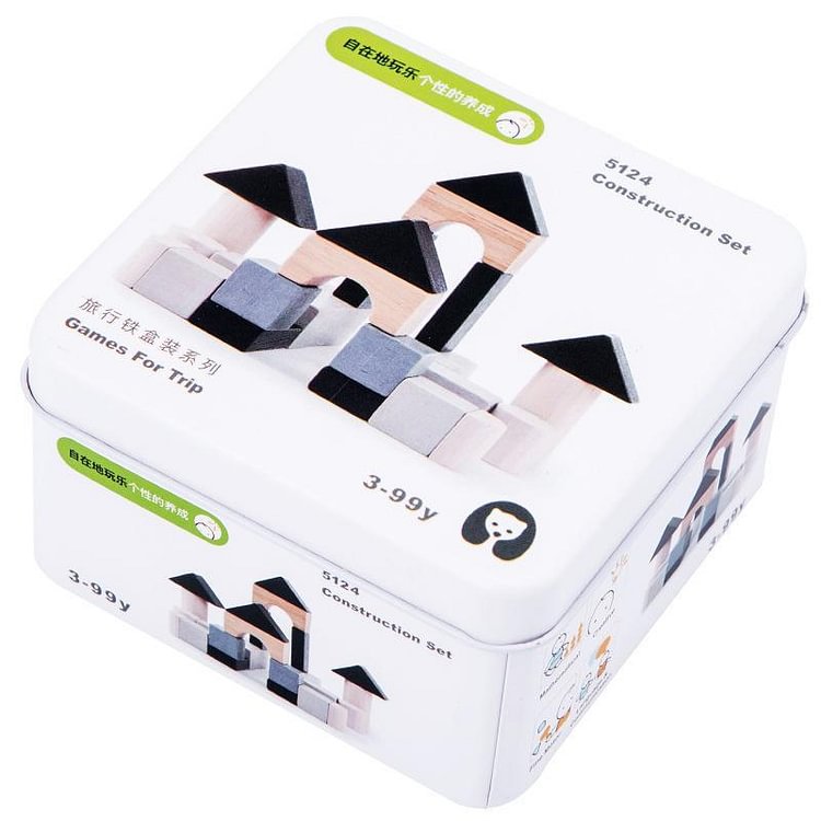 Early Education Wooden Puzzle With Tin Box(Travel Set)-Mayoulove