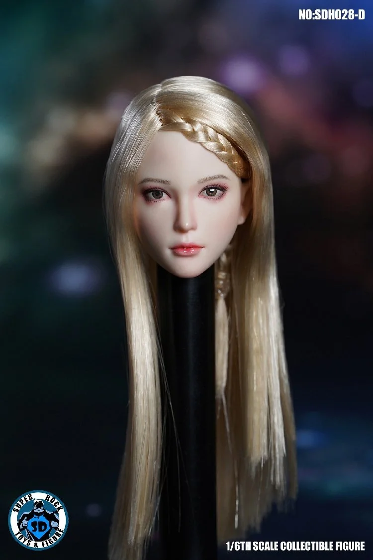 IN-Stock 1/6 SUPER DUCK SDH028 Head Sculpt Braided Hair H#pale-shopify