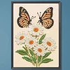 Diamond Painting-DIY Sparkling Special Shaped Pearl Drill Daisies and Butterfly(30x40cm)