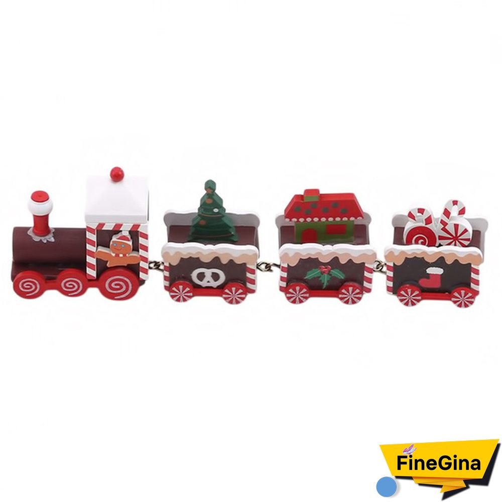 Christmas Decoration Wooden Little Train For Home Decor Christmas Santa Snowman Ornaments New Year Gifts