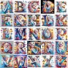 Alphabet Series Diamond Painting（Canvas） - Cartoon