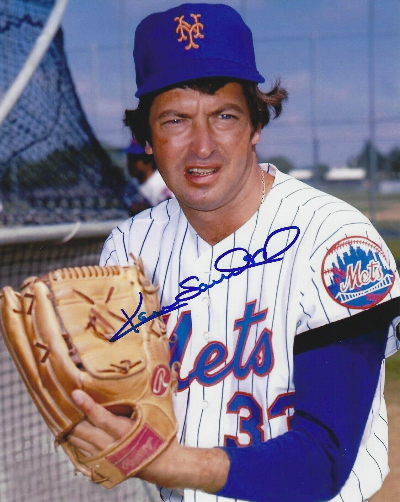 Signed 8x10 KEN SANDERS NEW YORK METS Autographed Photo Poster painting - COA