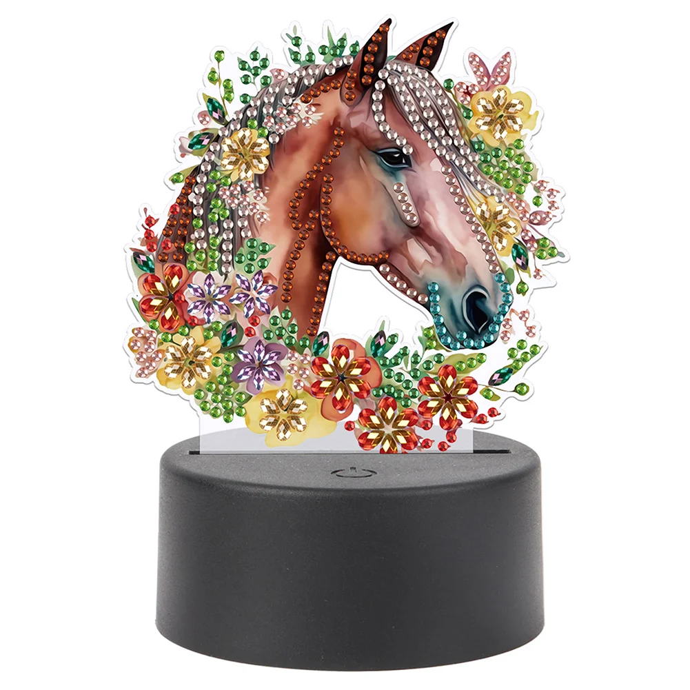 DIY Horse Diamond Painting LED Lamp Diamond Painting Night Light 