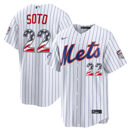 Youth New York Mets #22 Juan Soto Nike White 2026 All-Star Edition Stars & Stripes Stadium Jersey