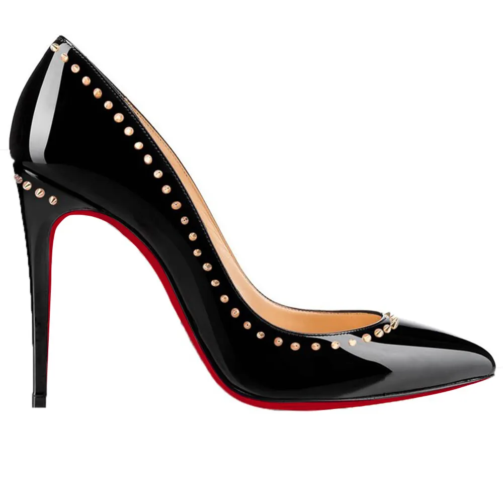100mm Women's High Heels Pumps Party Stiletto Black Patent-vocosishoes