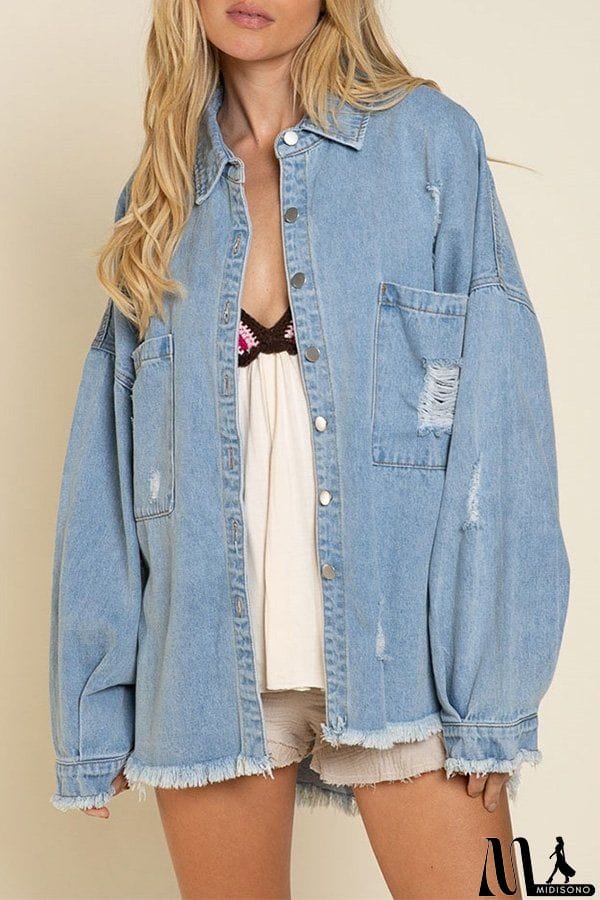 MidiSono - COTTON BLEND CONTRAST PLAID SHACKET