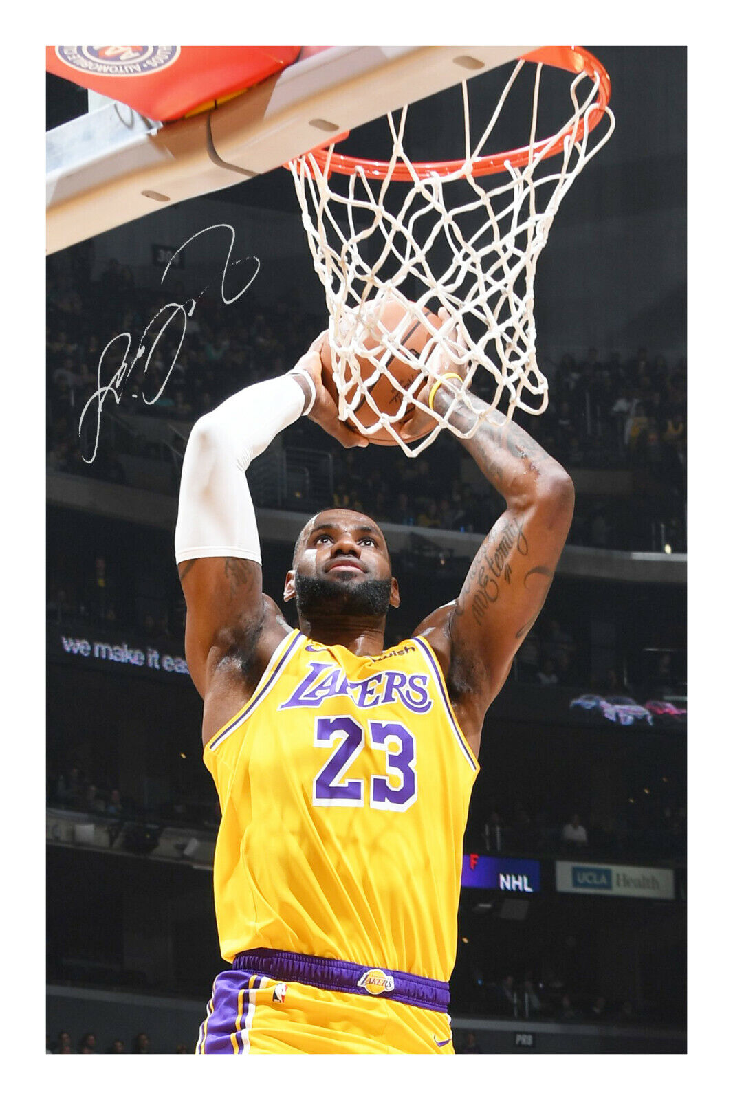 LeBron James Signed Autograph A4 Photo Poster painting Print NBA Basketball LA Lakers