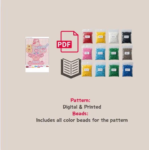 Ferris Wheel Pixel Pattern Fuse Bead Kit  | Cute DIY Fuse 4360 Beads Set