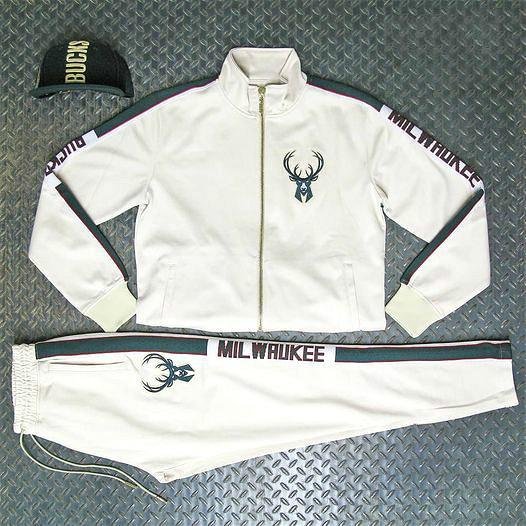 BUCK print hoodie set-white