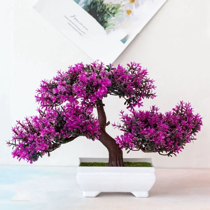 Artificial Plants Bonsai Small Tree Pot Fake Plant Flowers Potted Ornaments For Home Room Table Decoration Hotel Garden Decor
