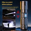 Lampe de poche lumineuse &agrave; zoom t&eacute;lescopique laser blanc