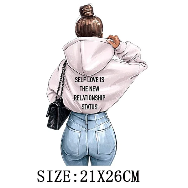 Pretty Girls Thermal Sticker On T-shirt DIY Washable Iron On Transfers For Clothing Fashion Design Appliqued On Clothes Patches