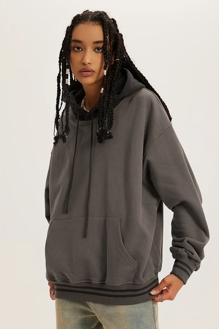 Unisex Loose Casual Young Contrast Color Hoodie