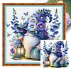 Flower Gnome-11CT Stamped Cross Stitch 45*45cm/17.72*17.72in tapestrymarket