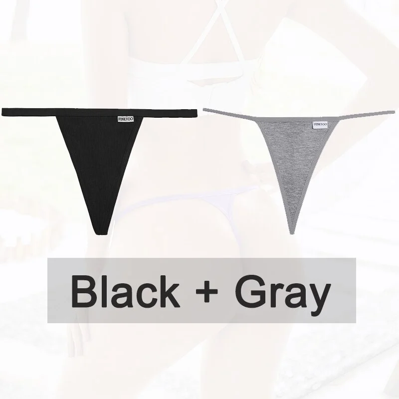 Billionm 2PCS/Set Women Sexy Cotton Panties Solid Color Underwear G-String Hollow Breathable Underpants Female Intimates Lingerie