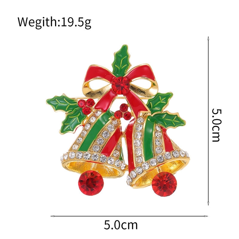 Cute Pin Gift Box Snowman Elk Zinc Alloy Enamel Plating Inlay Rhinestones Unisex Brooches