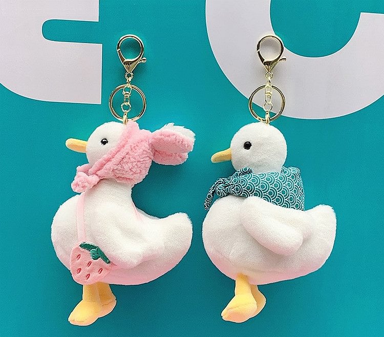 Kawaii Duck Couple Plush Keychain(a pair)