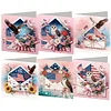6pcs Diamond Painting Independence Day Greeting Card with Envelope for Family Friends Holiday Gift Congratulations