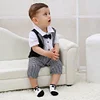 Baby Boy Gentleman Bowtie Plaid Swallowtail Sets 2 Pcs