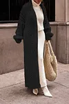 Women's Stylish Warm Long Solid Color Chunky Knit Cardigan