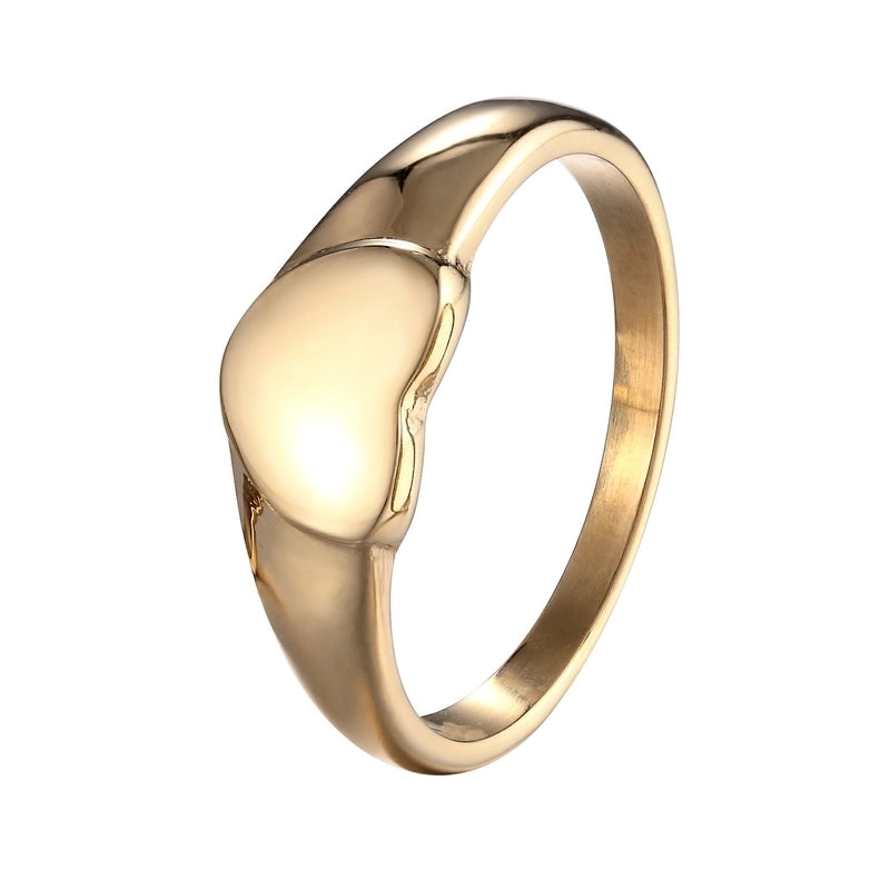 1 Piece Retro Letter Titanium Steel Printing Rings