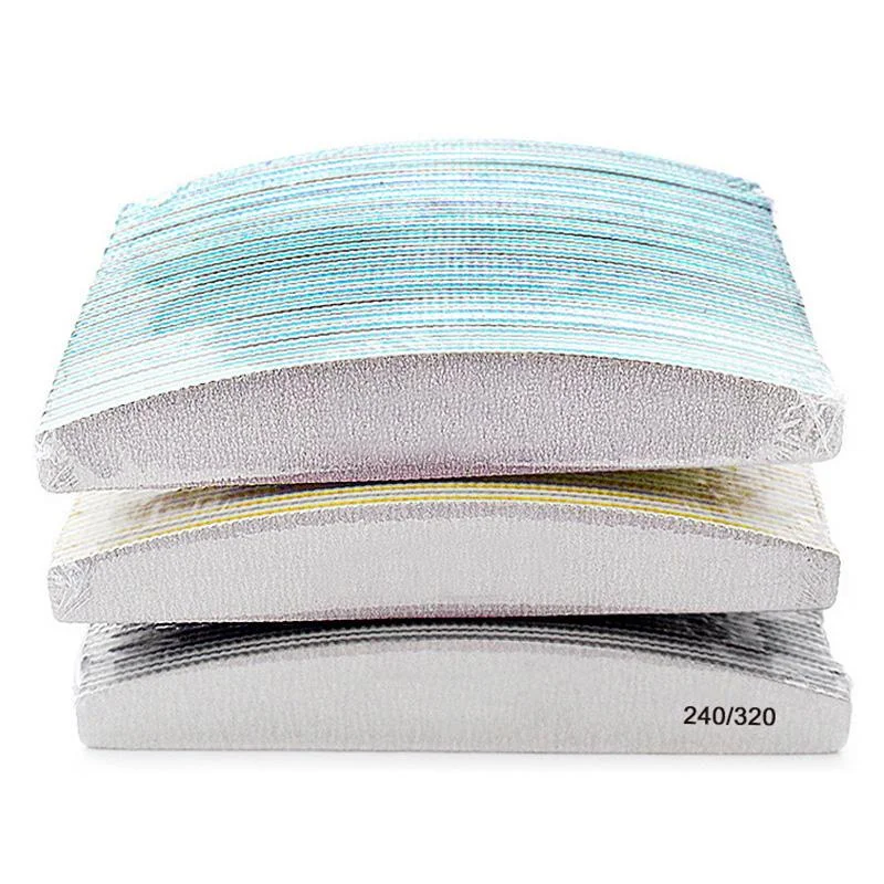 Professional Nail File 80/100 100/150 100/180 Half Moon Sandpaper Nails Sanding Nail Buffer Grinding Polishing Nail Art Tools-Nail Inspo