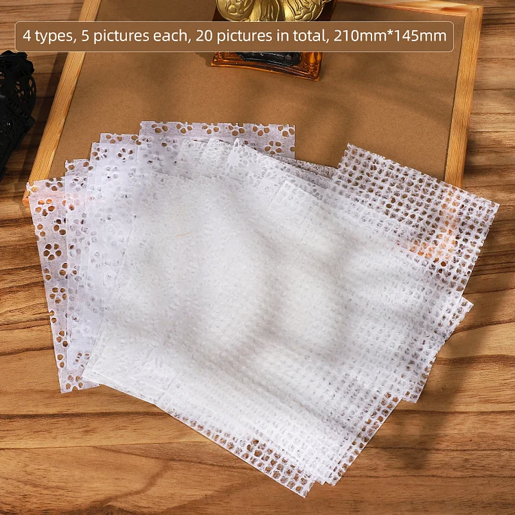 Journalsay 20 Sheets Creative Journal Memo Pad DIY A5 Hollow Art Scrapbooking Decoration Material Notes Paper