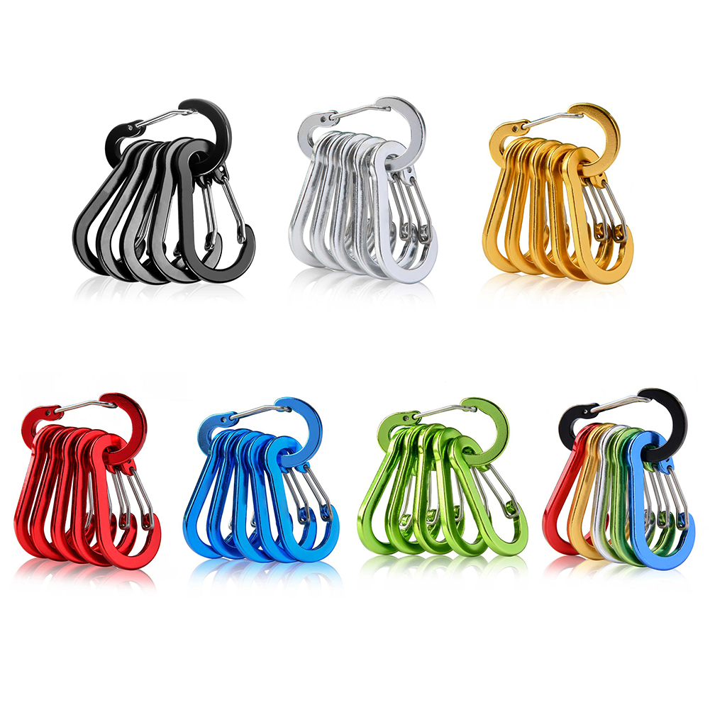 

6pcs Outdoor Camping Carabiner Clip Climbing Survival Quick Hanging Buckle, Royal blue, 501 Original