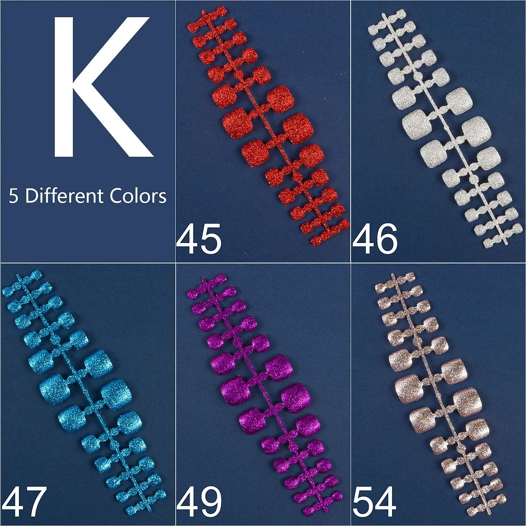 120pcs 5 Row/Pack Glitter False Toenail Tips Fake Toe Nail Art Tip Bling Press on Toe Nails Full Cover Nail For Toes-Nail Inspo