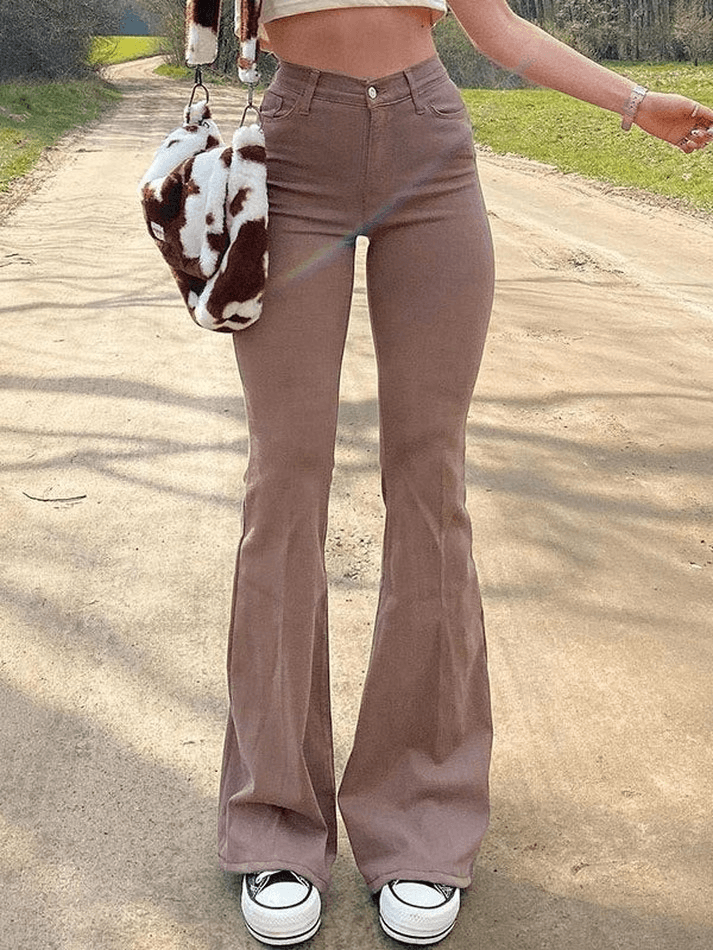 High Waist Stretch Flare Jeans
