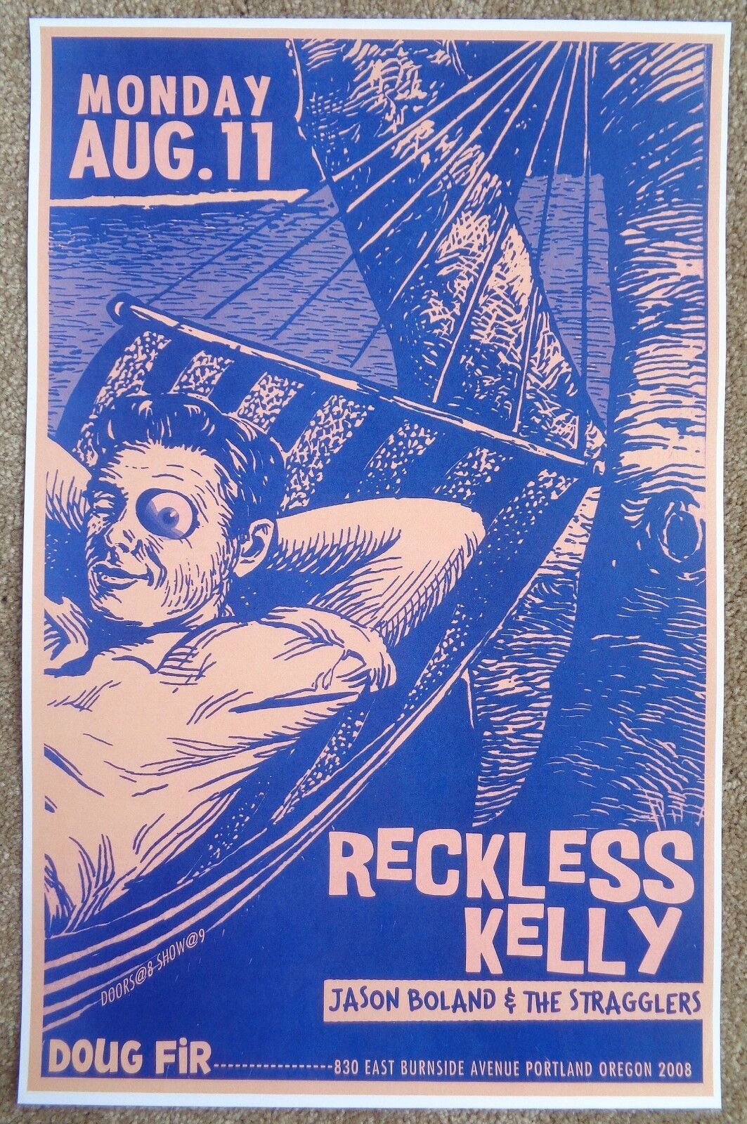 RECKLESS KELLY 2008 Gig POSTER Portland Oregon Concert